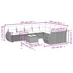 vidaXL Set canapele de grădină cu perne, 10 piese, negru, poliratan