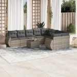 vidaXL Set canapele de grădină cu perne 10 piese gri deschis poliratan vidaXL Set canapele de grădină cu perne 10 piese gri deschis poliratan