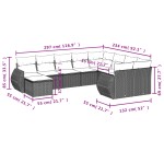 vidaXL Set canapele de grădină cu perne, 10 piese, bej, poliratan