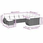 vidaXL Set canapele de grădină cu perne 10 piese gri deschis poliratan