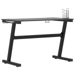vidaXL Birou de gaming cu picioare formă Z, negru, 110x60x75 cm, LED