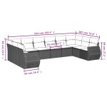 vidaXL Set canapele de grădină cu perne, 11 piese, bej, poliratan