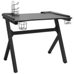 vidaXL Birou de gaming LED cu picioare în formă de Y negru 90x60x75 cm vidaXL Birou de gaming LED cu picioare în formă de Y negru 90x60x75 cm