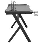 vidaXL Birou de gaming LED cu picioare în formă de Y negru 90x60x75 cm vidaXL Birou de gaming LED cu picioare în formă de Y negru 90x60x75 cm