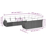 vidaXL Set canapele de grădină cu perne 10 piese gri deschis poliratan