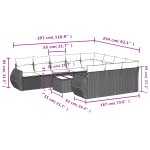 vidaXL Set canapele de grădină cu perne, 11 piese, negru, poliratan