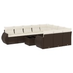 vidaXL Set canapele de grădină cu perne, 11 piese, maro, poliratan vidaXL Set canapele de grădină cu perne, 11 piese, maro, poliratan