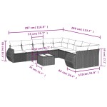 vidaXL Set canapele de grădină cu perne, 11 piese, bej, poliratan