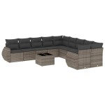 vidaXL Set canapele de grădină cu perne, 11 piese, gri, poliratan vidaXL Set canapele de grădină cu perne, 11 piese, gri, poliratan