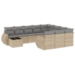 vidaXL Set canapele de grădină cu perne, 11 piese, bej, poliratan vidaXL Set canapele de grădină cu perne, 11 piese, bej, poliratan