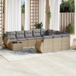 vidaXL Set canapele de grădină cu perne, 11 piese, bej, poliratan vidaXL Set canapele de grădină cu perne, 11 piese, bej, poliratan