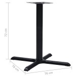 vidaXL Picior masă de bistro, negru, 76 x 76 x 72 cm, fontă