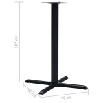 vidaXL Picior masă de bistro, negru, 76 x 76 x 107 cm, fontă
