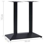 vidaXL Picior masă de bistro, negru, 70 x 40 x 72 cm, fontă