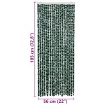 vidaXL Perdea pentru insecte, verde și alb, 56 x 185 cm, chenille vidaXL Perdea pentru insecte, verde și alb, 56 x 185 cm, chenille