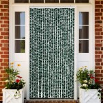 vidaXL Perdea pentru insecte, verde și alb, 90 x 220 cm, chenille vidaXL Perdea pentru insecte, verde și alb, 90 x 220 cm, chenille