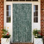 vidaXL Perdea pentru insecte, verde și alb, 100 x 220 cm, chenille vidaXL Perdea pentru insecte, verde și alb, 100 x 220 cm, chenille