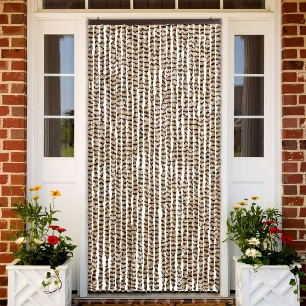 vidaXL Perdea pentru insecte, bej și maro, 100 x 220 cm, chenille