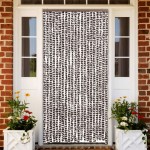 vidaXL Perdea pentru insecte, maro și alb, 90 x 220 cm, chenille vidaXL Perdea pentru insecte, maro și alb, 90 x 220 cm, chenille