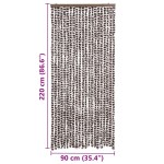 vidaXL Perdea pentru insecte, maro și alb, 90 x 220 cm, chenille vidaXL Perdea pentru insecte, maro și alb, 90 x 220 cm, chenille
