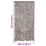 vidaXL Perdea pentru insecte, maro și alb, 100 x 220 cm, chenille vidaXL Perdea pentru insecte, maro și alb, 100 x 220 cm, chenille