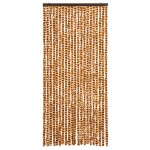 vidaXL Perdea pentru insecte, ocru și alb, 90 x 220 cm, chenille vidaXL Perdea pentru insecte, ocru și alb, 90 x 220 cm, chenille