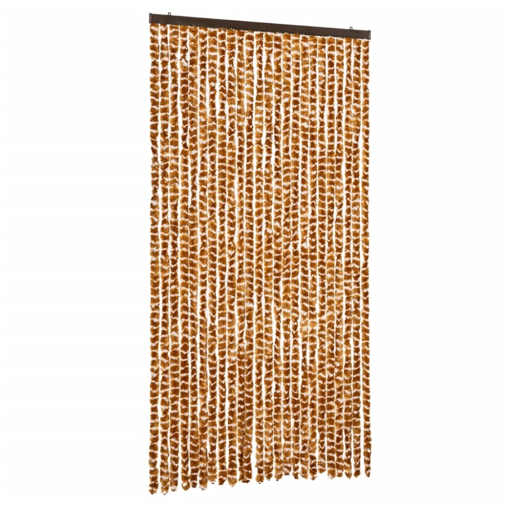 vidaXL Perdea pentru insecte, ocru și alb, 100 x 220 cm, chenille
