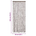 vidaXL Perdea pentru insecte, gri taupe și alb, 56 x 185 cm, chenille vidaXL Perdea pentru insecte, gri taupe și alb, 56 x 185 cm, chenille