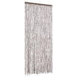 vidaXL Perdea pentru insecte, gri taupe și alb, 90 x 220 cm, chenille vidaXL Perdea pentru insecte, gri taupe și alb, 90 x 220 cm, chenille