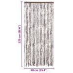 vidaXL Perdea pentru insecte, gri taupe și alb, 90 x 220 cm, chenille vidaXL Perdea pentru insecte, gri taupe și alb, 90 x 220 cm, chenille
