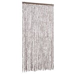 vidaXL Perdea pentru insecte, gri taupe și alb, 100 x 220 cm, chenille vidaXL Perdea pentru insecte, gri taupe și alb, 100 x 220 cm, chenille