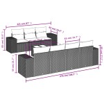 vidaXL Set mobilier de grădină cu perne, 8 piese, negru, poliratan vidaXL Set mobilier de grădină cu perne, 8 piese, negru, poliratan