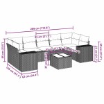 vidaXL Set mobilier de grădină cu perne, 8 piese gri deschis poliratan