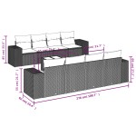 vidaXL Set mobilier de grădină cu perne, 9 piese, negru, poliratan vidaXL Set mobilier de grădină cu perne, 9 piese, negru, poliratan