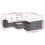 vidaXL Set mobilier de grădină cu perne, 9 piese, negru, poliratan vidaXL Set mobilier de grădină cu perne, 9 piese, negru, poliratan