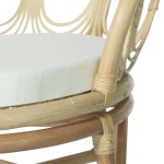 vidaXL Scaun de sufragerie cu pernă, ratan natural și in vidaXL Scaun de sufragerie cu pernă, ratan natural și in