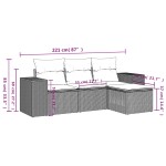 vidaXL Set canapea de grădină cu perne, 4 piese, gri deschis poliratan vidaXL Set canapea de grădină cu perne, 4 piese, gri deschis poliratan