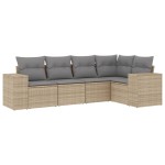 vidaXL Set canapele de grădină cu perne, 5 piese, bej, poliratan