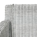 vidaXL Scaune de bucătărie cu perne, 2 buc., gri, ratan natural