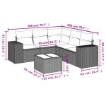 vidaXL Set mobilier grădină cu perne, 6 piese, gri, poliratan