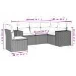 vidaXL Set canapea de grădină cu perne, 5 piese, gri, poliratan vidaXL Set canapea de grădină cu perne, 5 piese, gri, poliratan