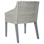 vidaXL Scaun de bucătărie cu pernă, gri, ratan natural vidaXL Scaun de bucătărie cu pernă, gri, ratan natural