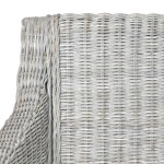 vidaXL Scaun de bucătărie cu pernă, gri, ratan natural vidaXL Scaun de bucătărie cu pernă, gri, ratan natural