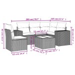 vidaXL Set mobilier grădină cu perne, 6 piese, gri, poliratan vidaXL Set mobilier grădină cu perne, 6 piese, gri, poliratan