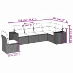 vidaXL Set mobilier grădină cu perne, 6 piese, gri, poliratan