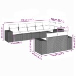 vidaXL Set mobilier de grădină cu perne, 8 piese, negru, poliratan