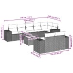 vidaXL Set mobilier de grădină cu perne, 9 piese, negru, poliratan vidaXL Set mobilier de grădină cu perne, 9 piese, negru, poliratan