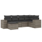 vidaXL Set mobilier grădină cu perne, 6 piese, gri, poliratan vidaXL Set mobilier grădină cu perne, 6 piese, gri, poliratan