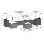 vidaXL Set mobilier de grădină cu perne, 8 piese, negru, poliratan vidaXL Set mobilier de grădină cu perne, 8 piese, negru, poliratan