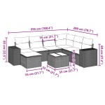 vidaXL Set mobilier de grădină cu perne, 8 piese, negru, poliratan